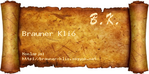 Brauner Klió névjegykártya